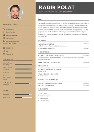 Halkla İlişkiler Cv Örnekleri cv indir